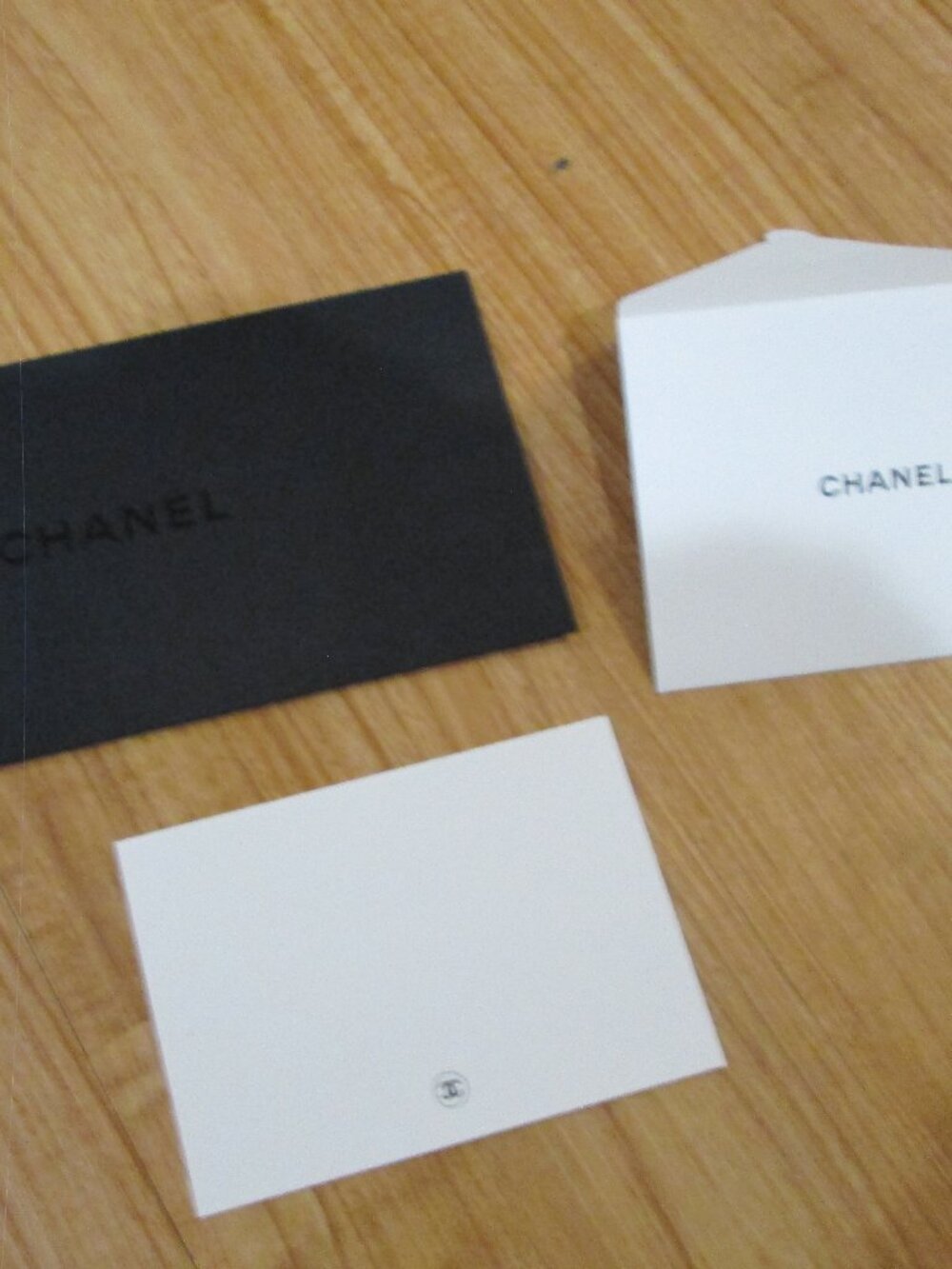 Chanel Receipt holder envelope w/ blank card 3 piece Chanel stationary set